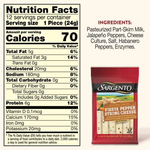 Sargento® Fiesta™ Pepper String Cheese Perspective: top
