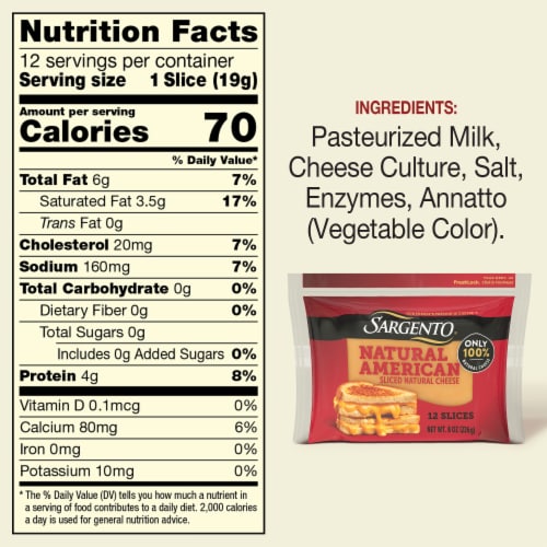 Sargento® Natural American Sliced Natural Cheese Perspective: top