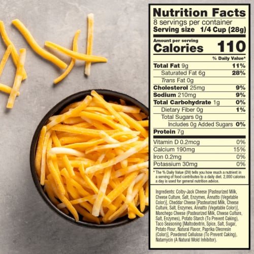 Sargento® Taco Shredded Cheese Traditional Cut Perspective: top