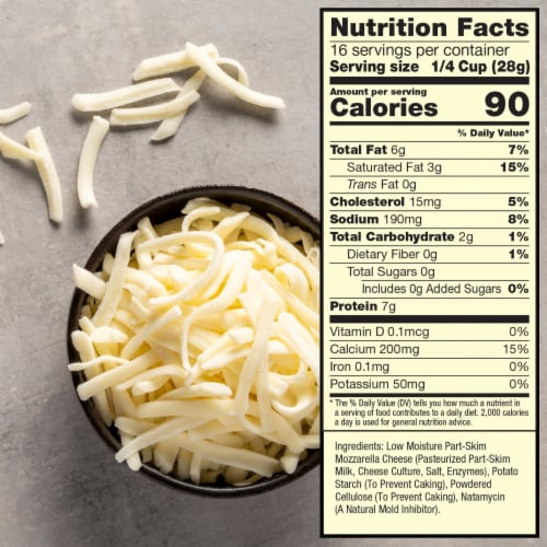 Sargento® Off the Block Mozzarella Shredded Cheese Perspective: top