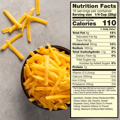 Sargento® Mild Cheddar Shredded Cheese Traditional Cut Perspective: top