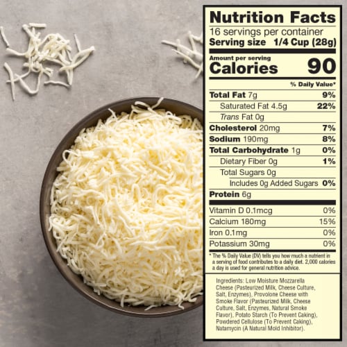 Sargento® Off the Block Traditional Cut Whole Milk Mozzarella & Provolone Shredded Cheese Perspective: top