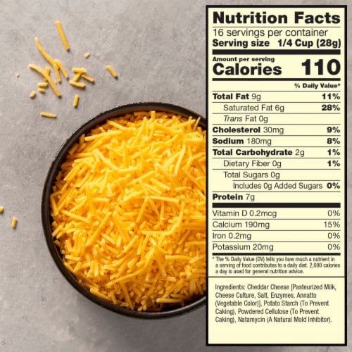 Sargento® Off the Block Fine Cut Sharp Cheddar Shredded Cheese Perspective: top