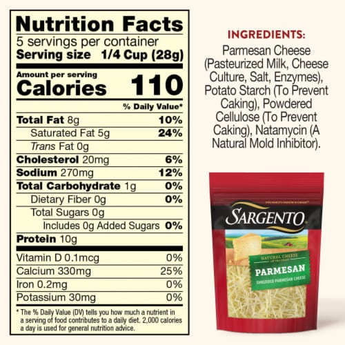 Sargento® Off The Block Parmesan Shredded Cheese Perspective: top