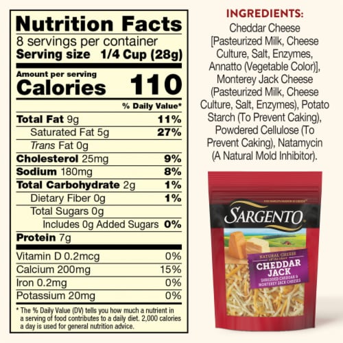 Sargento® Off the Block Fine Cut Cheddar-Jack Natural Cheese Shreds Perspective: top
