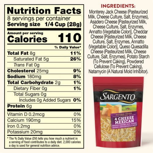 Sargento® Off the Block Fine Cut Shredded 4 Cheese Mexican Cheese Perspective: top