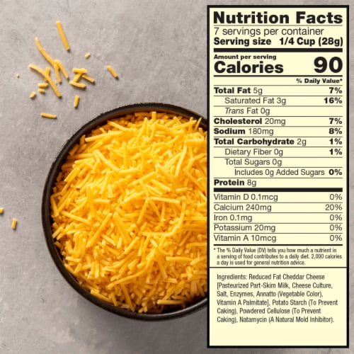 Sargento® Reduced Fat Sharp Cheddar Fine Cut Shredded Cheese Perspective: top