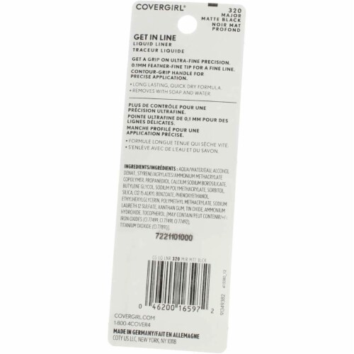 CoverGirl Get In Line 320 Major Matte Black Liquid Eye Liner Perspective: top
