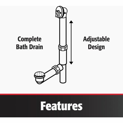 Keeney Rough Brass Trip Lever Bath Drain with Polished Chrome Trim 606RB Perspective: top