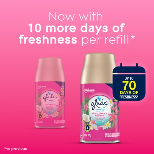 Glade Automatic Spray Refill, Air Freshener, Exotic Tropical Blossoms, 6.2 oz Perspective: top