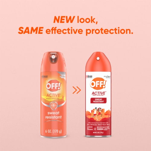 OFF! Active Insect Repellent I, Sweat Resistant Mosquito Spray with DEET, 6 oz Perspective: top