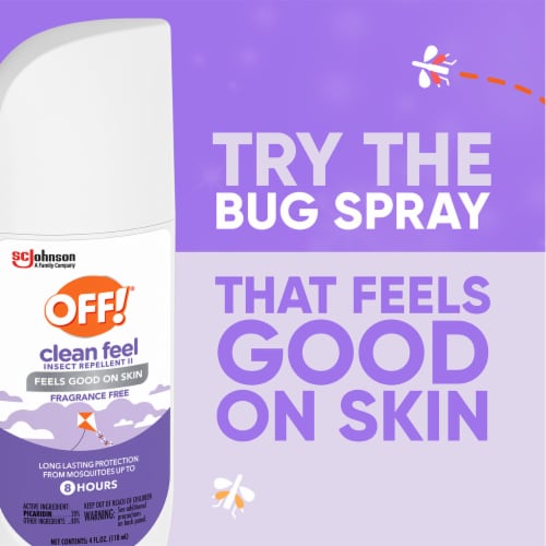 OFF! Clean Feel Picaridin Mosquito Repellent Spritz, Fragrance Free Formula, 4 oz Perspective: top