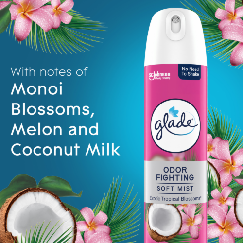 Glade Odor Fighting Soft Mist Air Freshener Room Spray, Exotic Tropical Blossoms Perspective: top