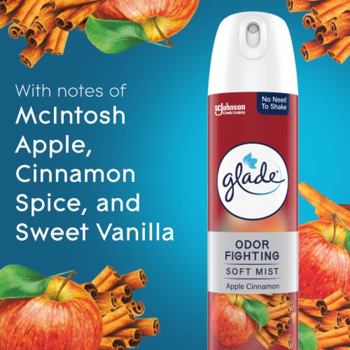 Glade Odor Fighting Soft Mist Air Freshener Room Spray, Apple Cinnamon, 8.0oz, 1pk Perspective: top