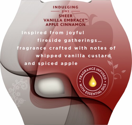 Glade® 2-In-1 Jar Candle Sheer Vanilla Embrace & Apple Cinnamon Perspective: top