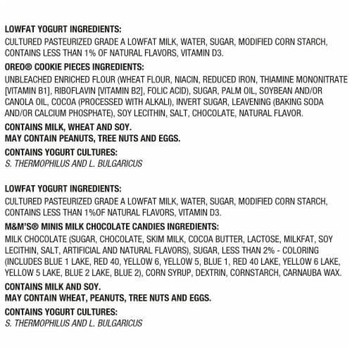 YoCrunch® Cookies 'n Cream Oreo & M&Ms Vanilla Yogurt Cups Perspective: top
