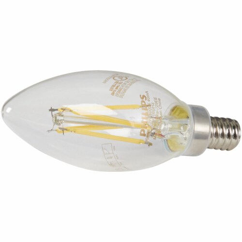 Philips 3.3-Watt (40-Watt) Candelabra Base Blunt Tip Candle B11 LED Light Bulbs Perspective: top