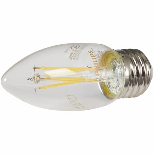 Philips 3.3-Watt (40-Watt) Medium Base Blunt Tip Candle LED Light Bulbs Perspective: top