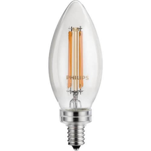 Philips 3.3-Watt (40-Watt) Candelabra Base Blunt Tip Candle B11 LED Light Bulbs Perspective: top