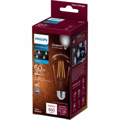 Philips 8.8-Watt (60-Watt) ST19 LED Light Bulb Perspective: top