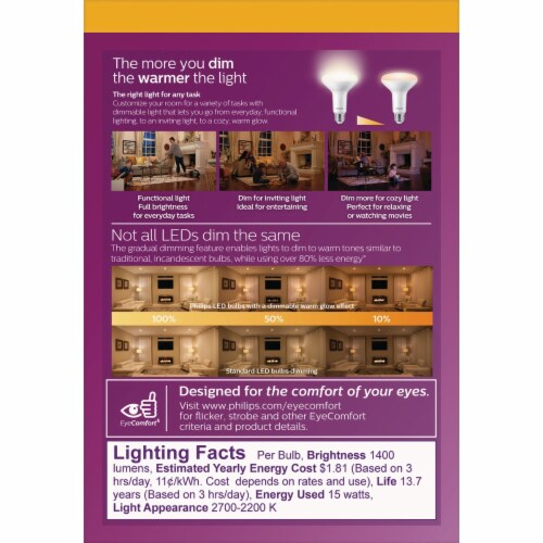 Philips 15-Watt Dimmable LED Indoor BR30 Flood Light Bulb Perspective: top