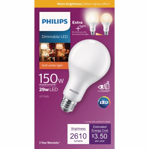 Philips 29-Watt Dimmable LED Light Bulb Perspective: top