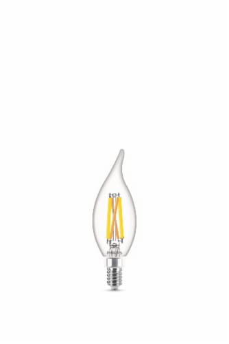 Philips 5-Watt (60-Watt) B11 Candle LED Dimmable Flicker Free Light Bulb - Soft White (2700K) Perspective: top