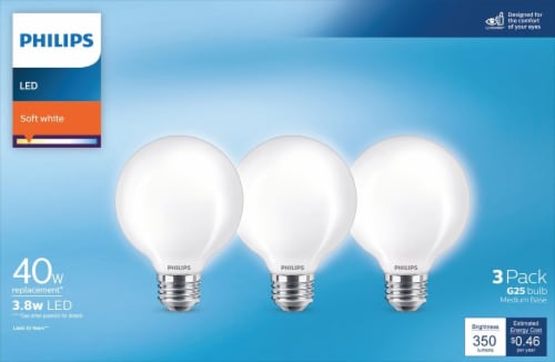 Philips 3.8-Watt (40-Watt) G25 LED Light Bulb - Soft White (2700K) Perspective: top
