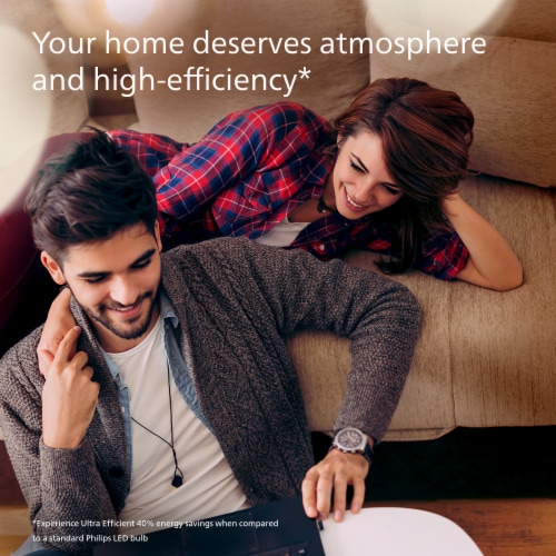 Philips Ultra Efficient, A19 Clear Dimmable, 800 Lumen, 5000K Daylight, 60W Equivalent Light Bulb Perspective: top