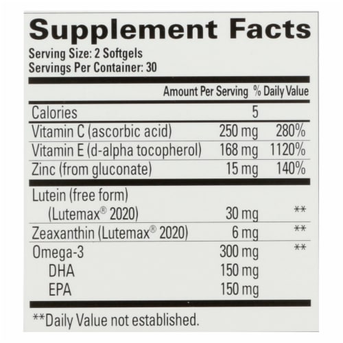 Quantum® Health Macula 30+™ Eye Health Softgels Perspective: top