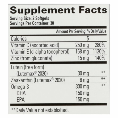 Quantum® Health Macula 30+™ Eye Health Softgels Perspective: top