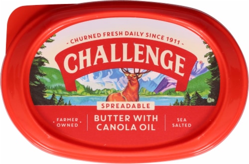 Challenge® Sea Salted Spreadable Butter with Canola Oil Tub Perspective: top