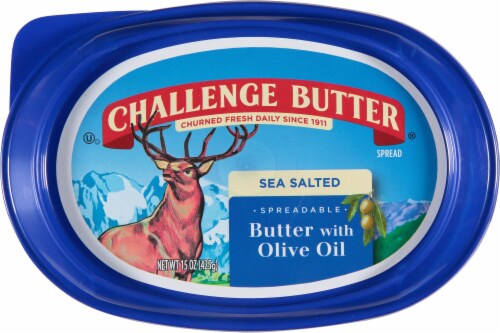 Challenge® Sea Salted Spreadable Butter with Olive Oil Tub Perspective: top