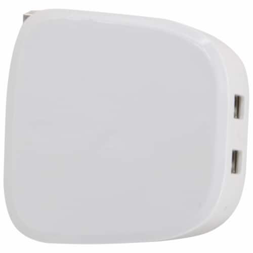 iLive AC to Dual White USB Wall Charger Perspective: top