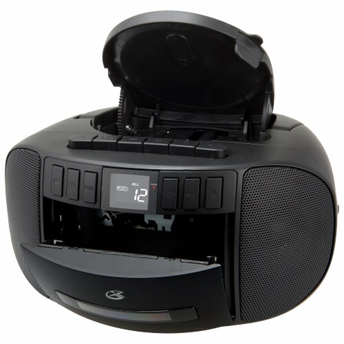 GPX CD FM Cassette Boombox - Black Perspective: top