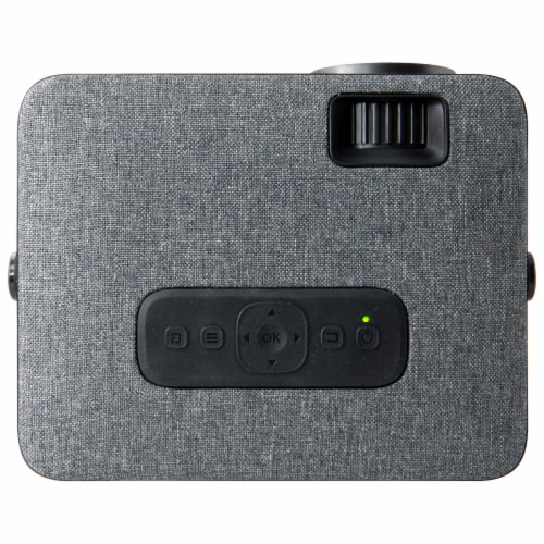 GPX Rechargable Bluetooth Projector - Gray/Black Perspective: top