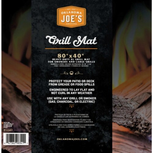 Oklahoma Joe's 40 In. W. x 80 In. L. Black & Orange XL Smoker Mat 4498341P06V Perspective: top