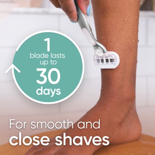 Gillette Venus Deluxe Smooth Sensitive Women's 5-Blade Razors Handle and Refill Cartridges Perspective: top