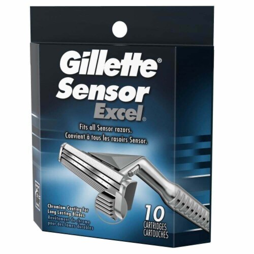 Gillette Sensor Excel Men's 2-Blade Razor Blade Refill Cartridges Perspective: top