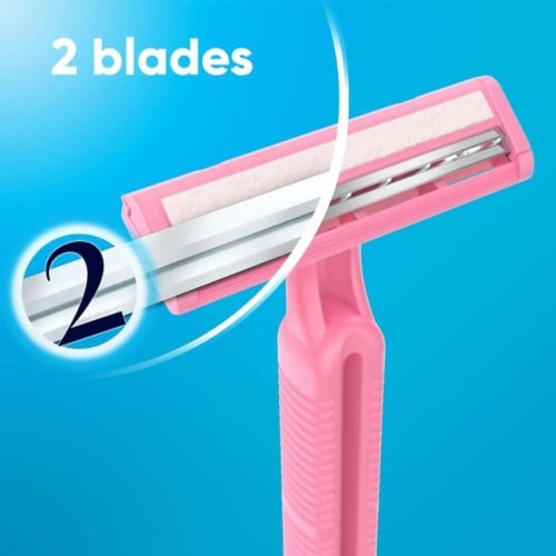 Gillette Daisy Women's Classic 2-Blade Disposable Razors + Venus Simply3 3-Blade Disposable Razor Perspective: top