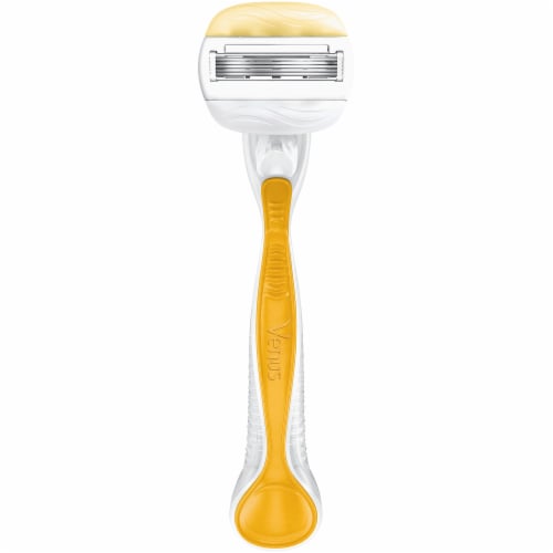 Venus ComfortGlide Plus Olay Coconut Women's Razor Handle and Blade Refills Cartridges Perspective: top