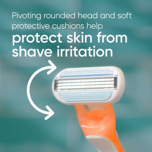 Gillette Venus Blossom Women's 5-Blade Design Edition Disposable Razors Perspective: top