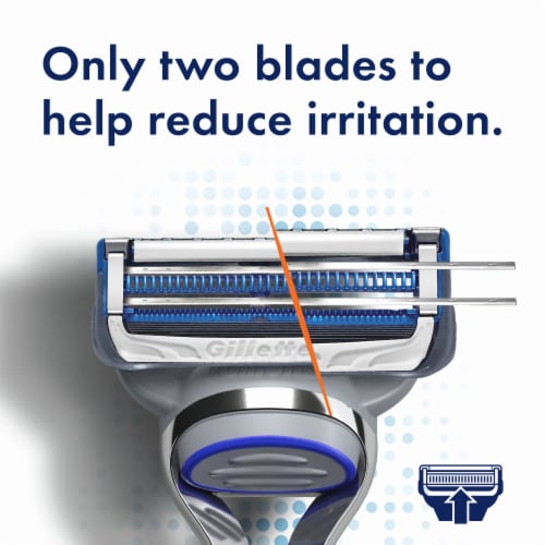 Gillette® SkinGuard Men's Razor Flex Handle + 1 Blade Refill Cartridge Perspective: top