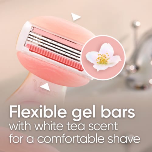 Venus Mini On The Go Women's Razors Handle ComfortGlide White Tea Scent Blade Refill and Travel Case Perspective: top