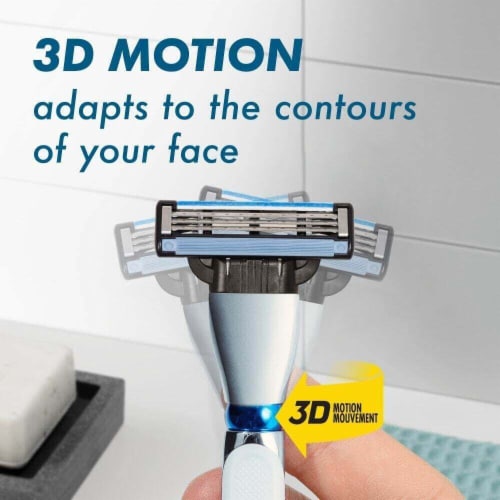 Gillette Mach3 3D Men's Razors Handle and Blade Refill Cartridges Perspective: top