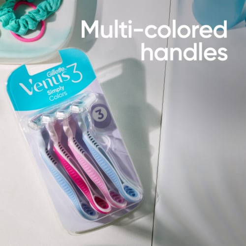 Gillette Venus Simply 3 Colors Disposable Razors Perspective: top