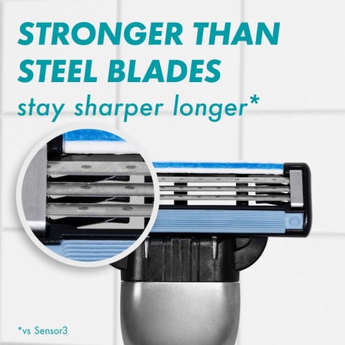 Gillette Mach3 Men's Razors Handle and Blade Refill Cartridges Value Pack Perspective: top