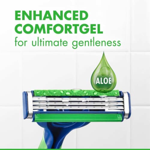 Gillette Sensor3 Sensitive Men's Disposable Razors Perspective: top