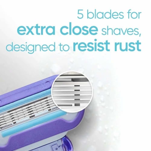 Gillette Venus Women's Deluxe Smooth Swirl 5-Blade Razors Handle and Blade Refill Cartridges Perspective: top
