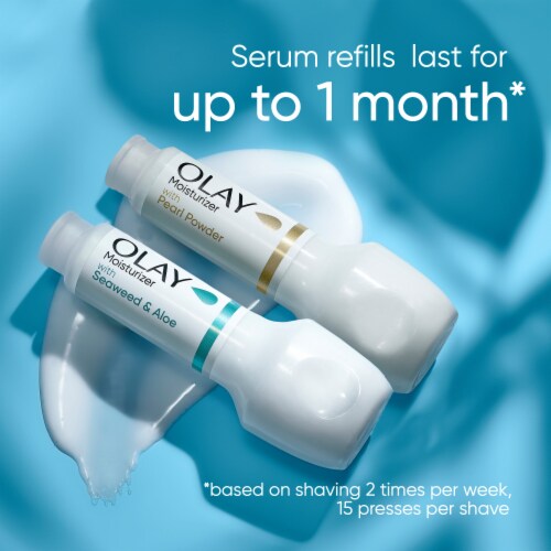 Gillette Venus Radiant Skin Seaweed & Aloe Olay Razor Moisturizer Refills Perspective: top